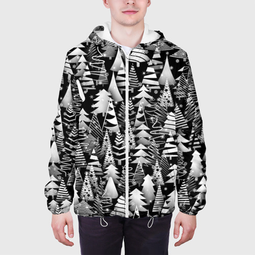 Мужская куртка 3D Лес абстрактных ёлок, цвет 3D печать - фото 4