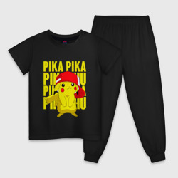 Детская пижама хлопок Пикачу в кепке Покемоны
