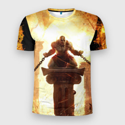 Мужская футболка 3D Slim God of war Кратос в цепях