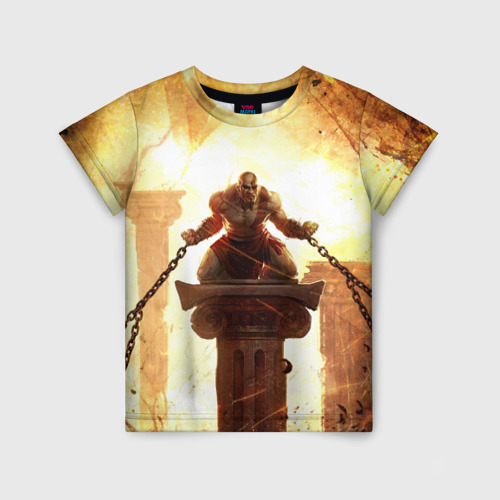 Детская футболка 3D God of war Кратос в цепях, цвет 3D печать