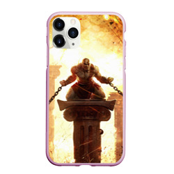 Чехол для iPhone 11 Pro Max матовый God of war Кратос в цепях