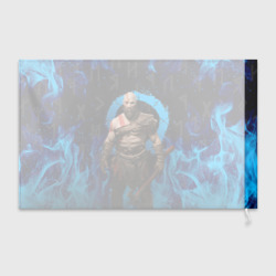 Флаг 3D Бог войны Кратос в огне на спине - фото 2