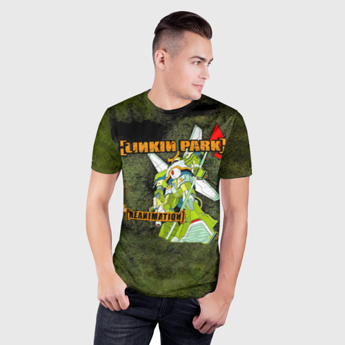 Мужская футболка 3D Slim с принтом Reanimation - Linkin Park, фото на моделе #1