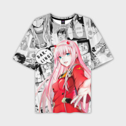 Мужская футболка oversize 3D Zero Two Зеро ту на манге фрейм