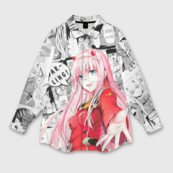 Мужская рубашка oversize 3D Zero Two Зеро ту на манге фрейм