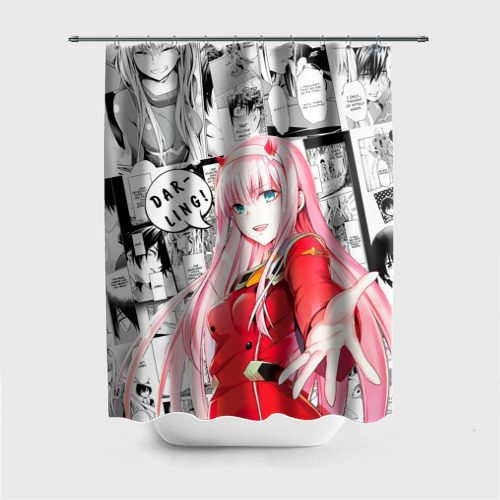 Штора 3D для ванной Zero Two Зеро ту на манге фрейм