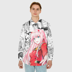 Мужская рубашка oversize 3D Zero Two Зеро ту на манге фрейм - фото 2