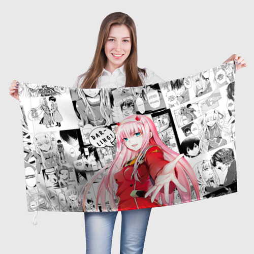 Флаг 3D Zero Two Зеро ту на манге фрейм