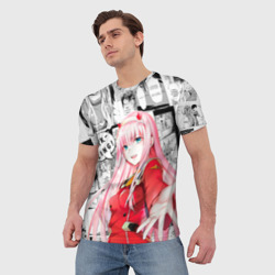 Мужская футболка 3D Zero Two Зеро ту на манге фрейм - фото 2