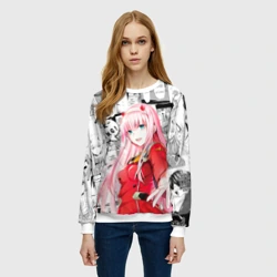 Женский свитшот 3D Zero Two Зеро ту на манге фрейм - фото 2