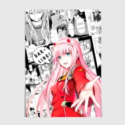 Постер Zero Two Зеро ту на манге фрейм