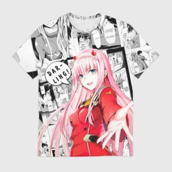 Мужская футболка 3D Zero Two Зеро ту на манге фрейм