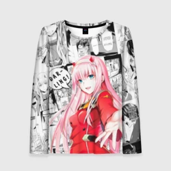 Женский лонгслив 3D Zero Two Зеро ту на манге фрейм