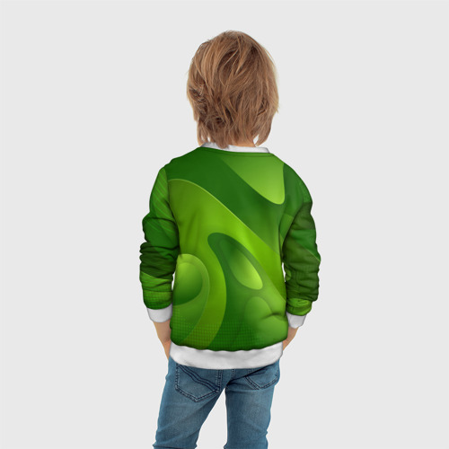 Детский свитшот 3D Босс молокосос зеленая абстракция, цвет 3D печать - фото 6