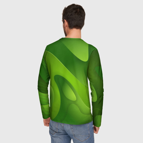 Мужской лонгслив 3D Босс молокосос зеленая абстракция, цвет 3D печать - фото 4