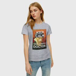 Женская футболка хлопок Успокойся и сходи к хорошему доктору - фото 2