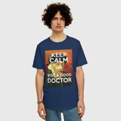 Мужская футболка хлопок Oversize Успокойся и сходи к хорошему доктору - фото 2