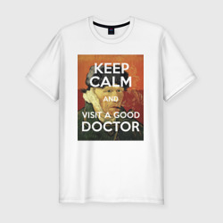 Мужская футболка хлопок Slim Успокойся и сходи к хорошему доктору