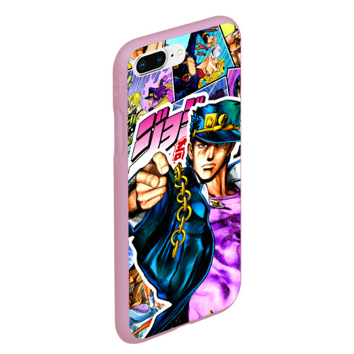 Чехол для iPhone 7Plus/8 Plus матовый Джотаро - JoJos Bizarre Adventure, цвет розовый - фото 3