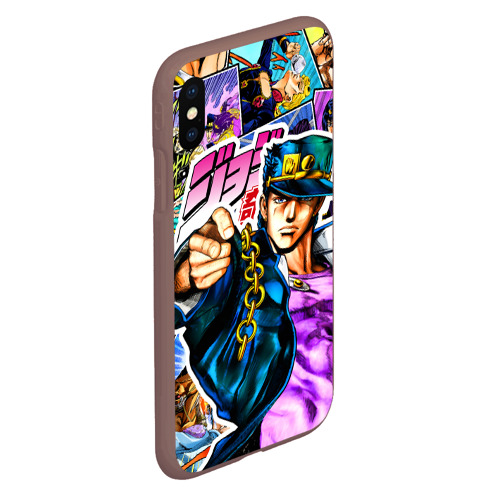 Чехол для iPhone XS Max матовый Джотаро - JoJos Bizarre Adventure, цвет коричневый - фото 3