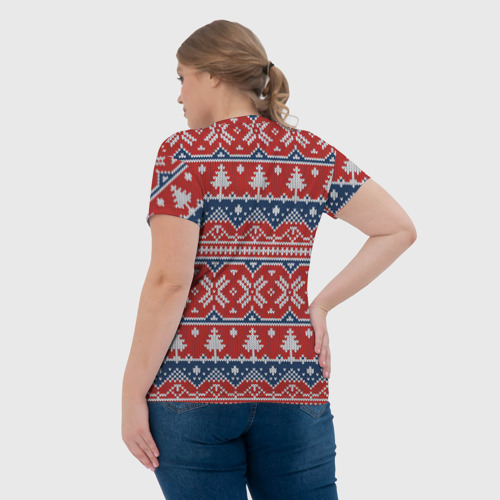 Женская футболка 3D New year pattern, цвет 3D печать - фото 7