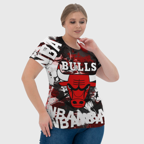 Женская футболка 3D с принтом Чикаго Буллз НБА, фото #4