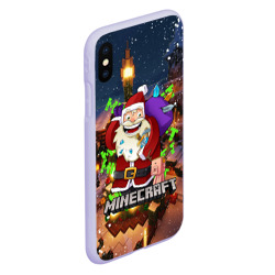 Чехол для iPhone XS Max матовый Новогодняя ёлка в Майнкрафт Santa Claus - фото 2