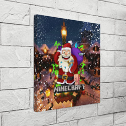 Холст квадратный Новогодняя ёлка в Майнкрафт Santa Claus - фото 2