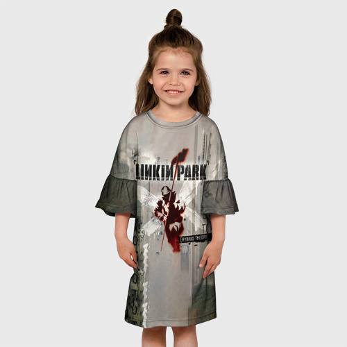 Детское платье 3D с принтом Hybrid Theory (Live Around The World) - Linkin Park, вид сбоку #3