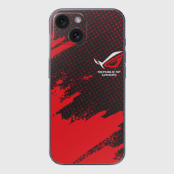 Чехол для iPhone 15 силиконовый с защитой камеры ASUS ROG republic of gamers