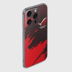 Чехол для iPhone 15 Pro Max силиконовый с защитой камеры ASUS ROG republic of gamers - фото 2