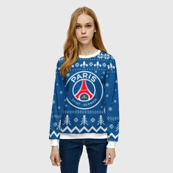 Женский свитшот 3D PSG, ПСЖ новогодний - фото 2