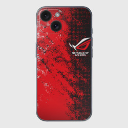 Чехол для iPhone 15 силиконовый с защитой камеры ASUS republic of gamers ROG