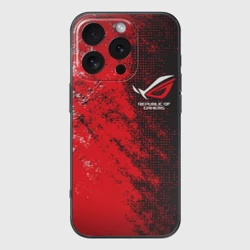 Чехол для iPhone 16 Pro Max силиконовый с защитой камеры ASUS republic of gamers ROG