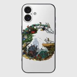 Чехол для iPhone 16 силиконовый с защитой камеры Миры Хаяо Миядзаки унесенные призраками и другие