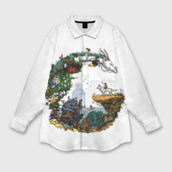 Мужская рубашка oversize 3D Миры Хаяо Миядзаки унесенные призраками и другие