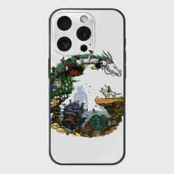 Чехол для iPhone 15 Pro силиконовый с защитой камеры Миры Хаяо Миядзаки унесенные призраками и другие