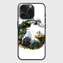 Чехол силиконовый для Apple iPhone 15 Pro матовый Миры Хаяо Миядзаки унесенные призраками и другие