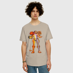 Мужская футболка хлопок Oversize Анатомия Экзоскелета Metroid Dread - фото 2