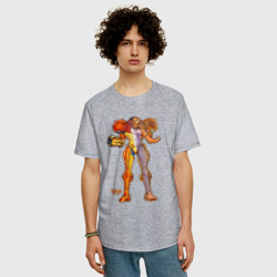 Мужская футболка хлопок Oversize Анатомия Экзоскелета Metroid Dread - фото 2