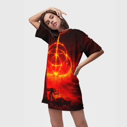 Платье-футболка 3D Алое Пламя и Рыцарь ER - фото 2