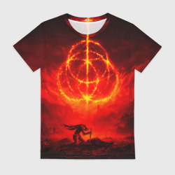 Женская футболка 3D Алое Пламя и Рыцарь ER