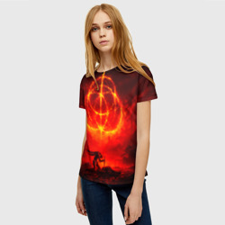 Женская футболка 3D Алое Пламя и Рыцарь ER - фото 2