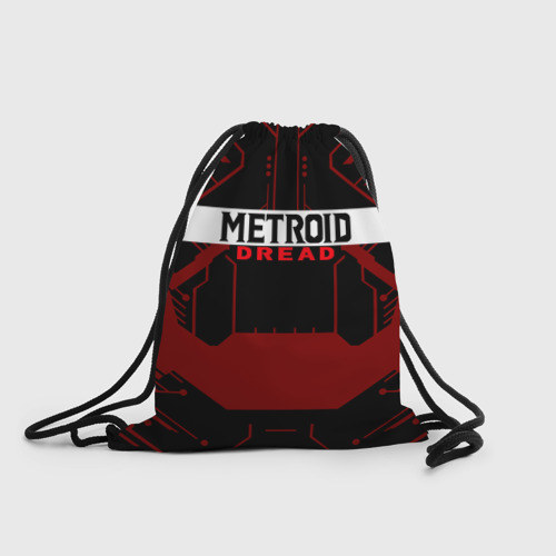 Рюкзак-мешок 3D Metroid Dread Black Red Logo