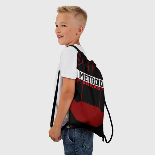 Рюкзак-мешок 3D Metroid Dread Black Red Logo - фото 3