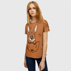 Женская футболка 3D Милый кенгуренок в сумке - фото 2