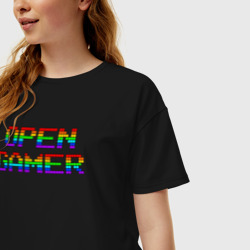 Женская футболка хлопок Oversize Open gamer - фото 2