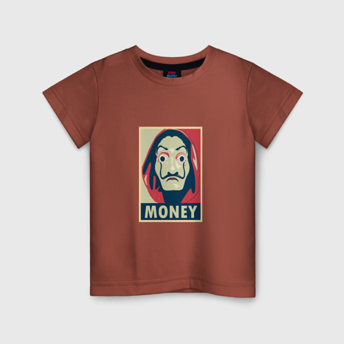 Детская футболка хлопок с принтом Money Dali, вид спереди #2
