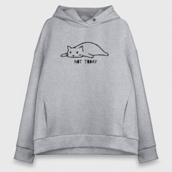 Женское худи Oversize хлопок Кот не сегодня