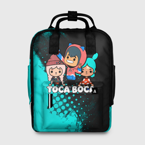 Женский рюкзак с принтом Toca Boca Рита и Леон, вид спереди №1